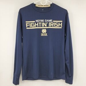 Colosseum Notre Dame Fightin Irish Mens Medium Navy Blue Long Sleeve Performance